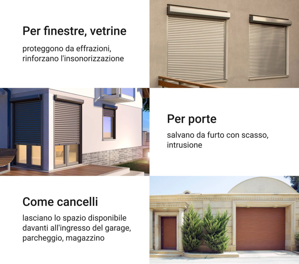 Per finestre, vetrine, per porte, come cancelli